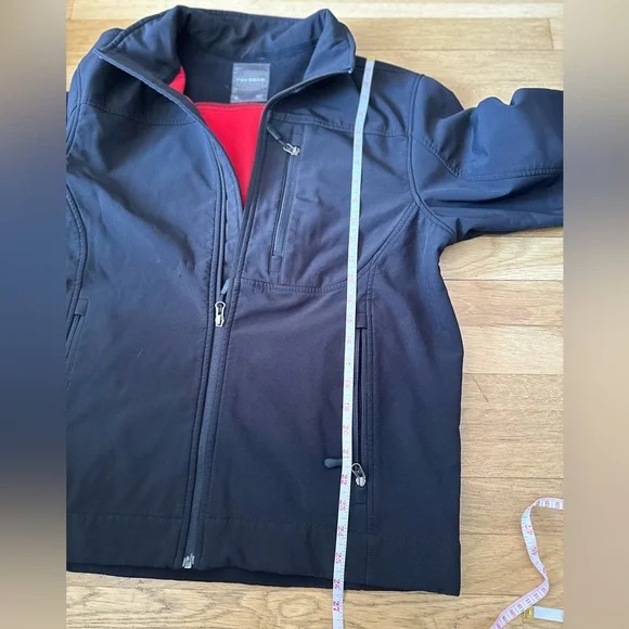 ✨ Tek Gear Black Softshell Jacket M Cozy Fleece Active Outdoor Zip ✨ - Picture 4 of 4